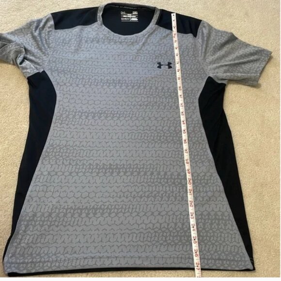 Under Armour Training Raid Jacquard Heatgear Shirt Gray Black Men's Size Medium - Picture 8 of 9